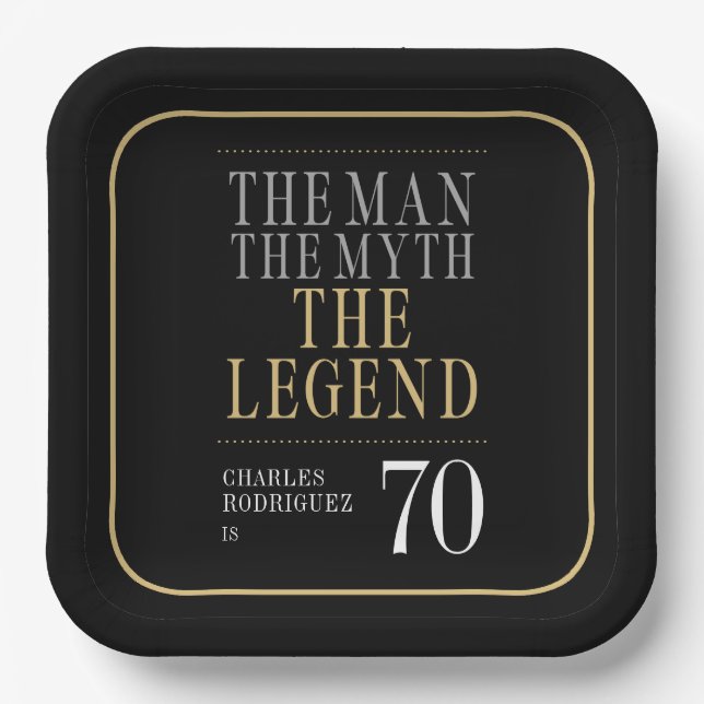 Assiettes En Carton L'Homme Le Mythe La Légende 70e anniversaire (Recto)