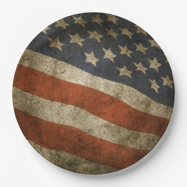 Assiettes En Carton Liberté americana rustique MAGA de l'indépendance (Devant)