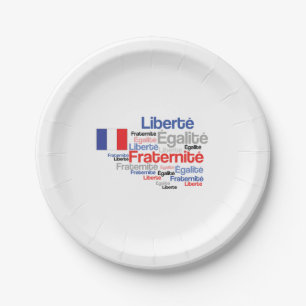 Assiettes En Carton Liberté, Égalité, Fraternité - drapeau français de