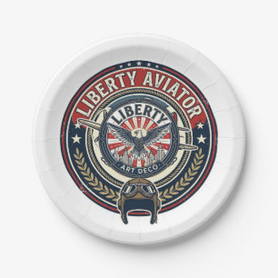 Assiettes En Carton Liberty Aviator Patriotique Patriotique Aviation V