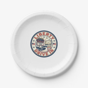 Assiettes En Carton Liberty Drive In Patriotique Patriotique Drive In
