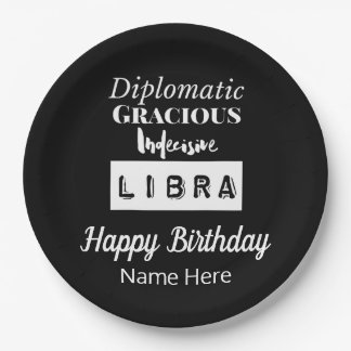 Assiettes En Carton Libra Zodiac Caractéristiques amusantes Anniversai