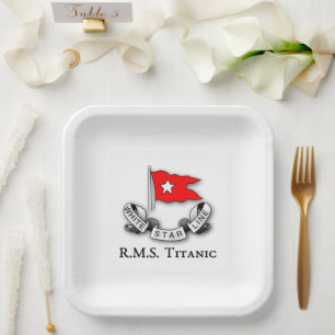 Assiettes En Carton Ligne d'étoile blanche Titanic RMS