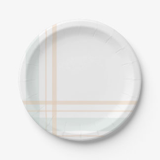 Assiettes En Carton Lignes Asymétrique Pâte Vert et Jaune