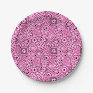 Assiettes En Carton Lil' Cowgirl Baby shower Bandanna Rose Plaques