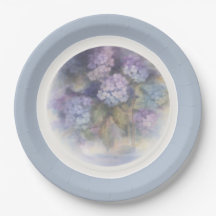 Lilac Hydrangea Watercolor Luncheon Napkin