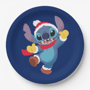 Assiettes En Carton Lilo et Stitch   Bonne Danse des Fêtes