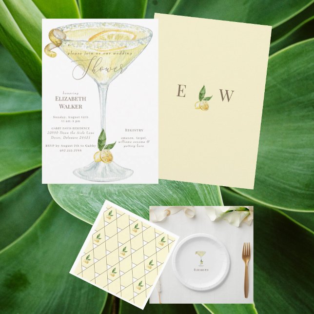 Assiettes En Carton Limoncello Mariage de nom personnalisé (Créateur téléchargé)