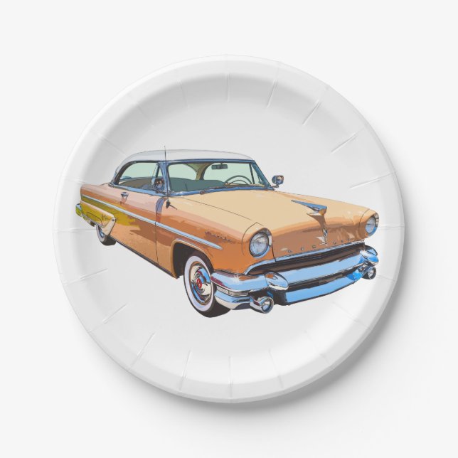 Assiettes En Carton Lincoln Capri - Voiture de luxe 1955 (Devant)