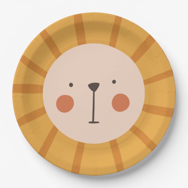 Assiettes En Carton Lion Birday Kids Wall (Devant)