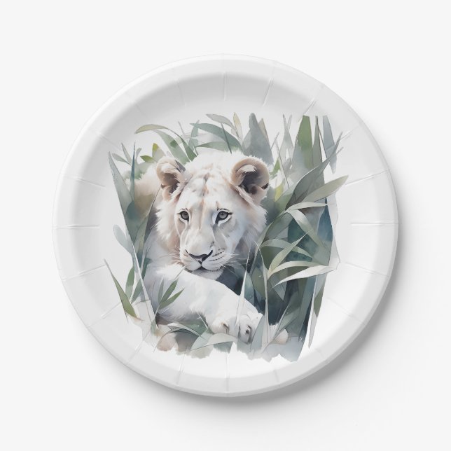 Assiettes En Carton Lion de la Mare Jungle (Devant)