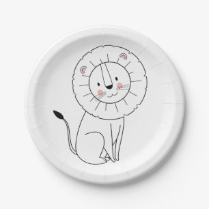 Assiettes En Carton Lion Jungle moderne / Baby shower mignon 1er anniv