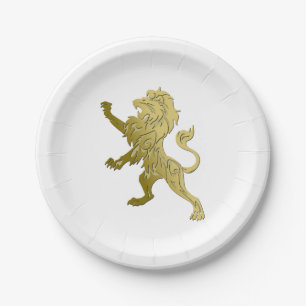 Assiettes En Carton Lion Royal Doré