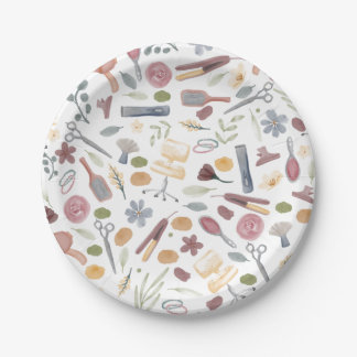 Assiettes En Carton Liste des cheveux | MOTIF | Aquarelle
