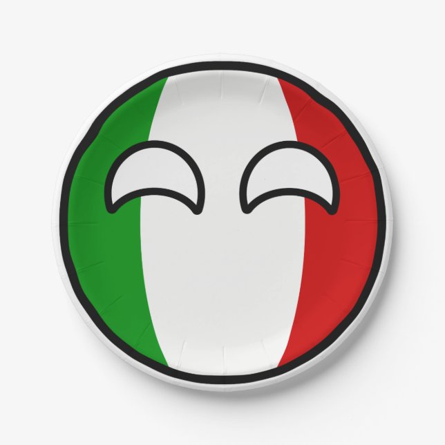 Assiettes En Carton L'Italie Geeky tendante drôle Countryball (Devant)