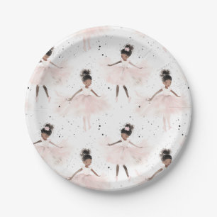 Assiettes En Carton Little Ballerina #6 - Black Girl