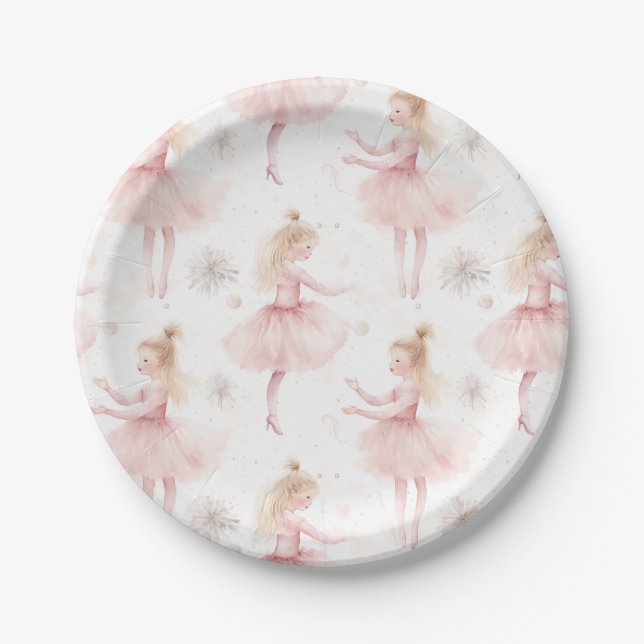 Assiettes En Carton Little Ballerina #9 - Blonde Girl (Devant)