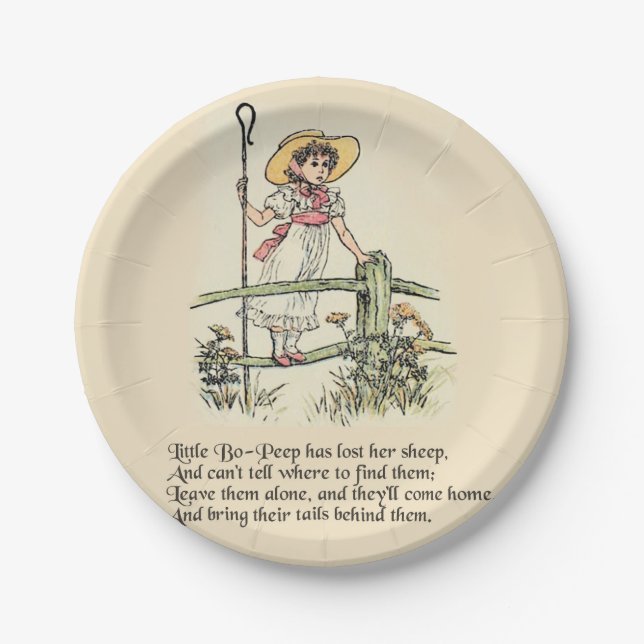 Assiettes En Carton Little Bo-Peep : Pépinière classique Kate Greenawa (Devant)