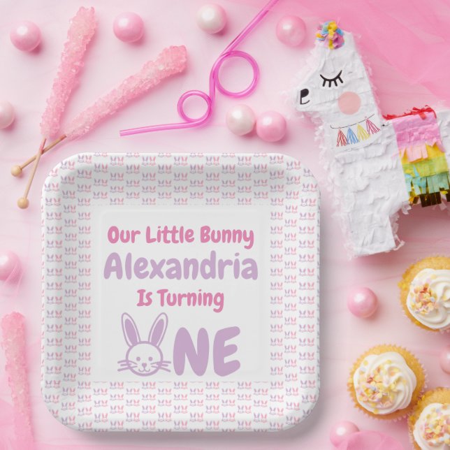 Assiettes En Carton Little Bunny 1er anniversaire (Fête)