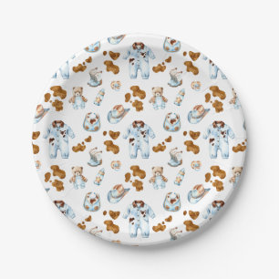 Assiettes En Carton Little Cowboy Clothesline WildWest Boy Baby shower