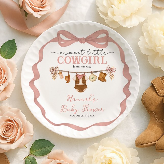 Assiettes En Carton Little Cowgirl Western Baby Shower (Créateur téléchargé)