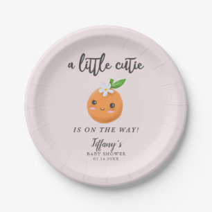 Assiettes En Carton Little Cutie Baby shower rose Clementine