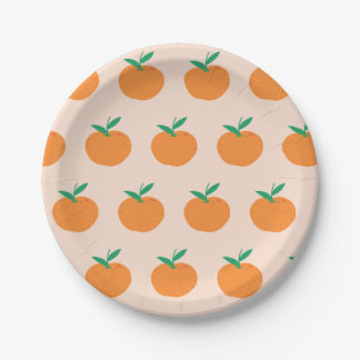 Assiettes En Carton Little Cutie Orange Citrus Premier anniversaire