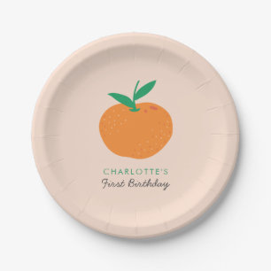 Assiettes En Carton Little Cutie Orange Citrus Premier anniversaire