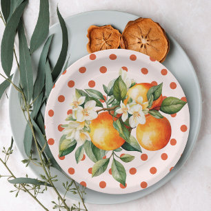 Assiettes En Carton Little Cutie Orange Clementine Baby shower Favoris