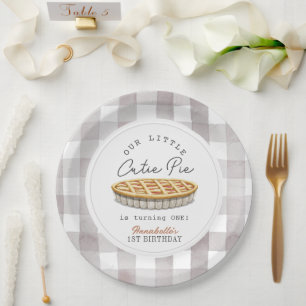 Assiettes En Carton Little Cutie Pie Thanksgiving Blanc Anniversaire