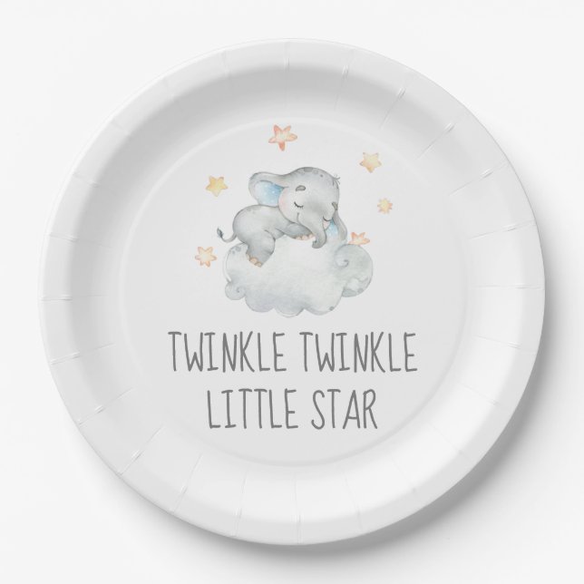 Assiettes En Carton Little Elephant Boy Twinkle Twinkle Little Star (Devant)