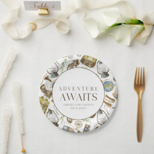 Assiettes En Carton Little Explorer Neutral Personnalisable