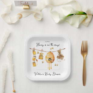 Assiettes En Carton Little Honey Bee Baby shower
