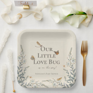 Assiettes En Carton Little Love Bug Baby shower Genre Neutre