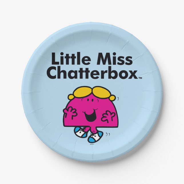 Assiettes En Carton Little Miss | Little Miss Chatterbox est si chatty (Devant)