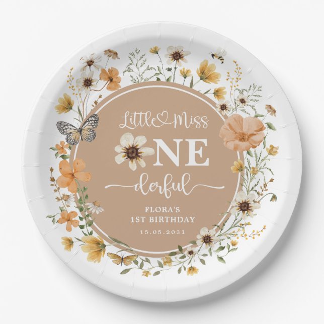 Assiettes En Carton Little Miss ONEderful Fleur sauvage d'automne Anni (Devant)
