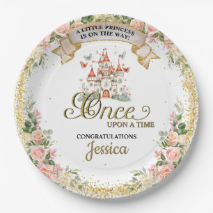 Assiettes En Carton Little Princess Fairy Tale Castle Girl Baby shower