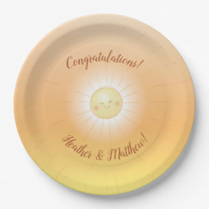 Assiettes En Carton Little Ray of Sunshine Baby shower