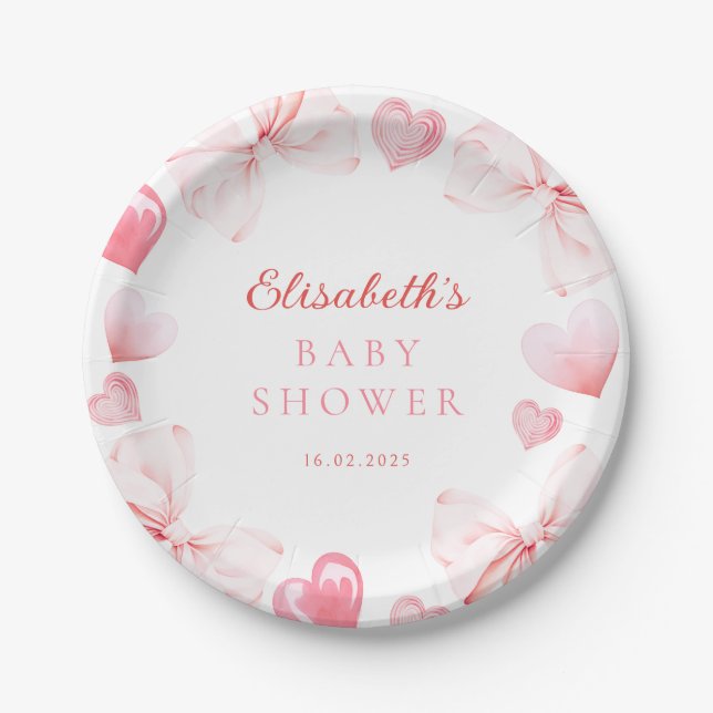 Assiettes En Carton Little Sweetheart Baby Shower (Devant)