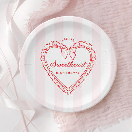 Assiettes En Carton Little Sweetheart Baby Shower Paper Plates