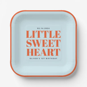 Assiettes En Carton Little Sweetheart Boy 1er anniversaire