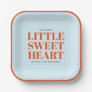 Assiettes En Carton Little Sweetheart Boy 1er anniversaire