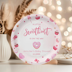 Assiettes En Carton Little Sweetheart est en chemin baby shower