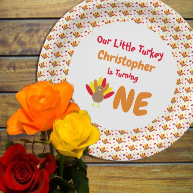 Assiettes En Carton Little Turkey 1er anniversaire (Créateur téléchargé)