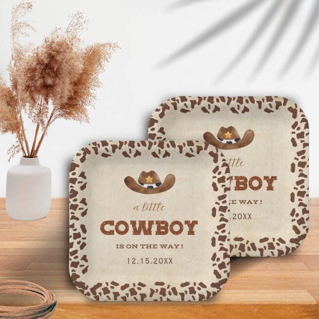 Assiettes En Carton Little Western Cowboy Baby shower (Créateur téléchargé)