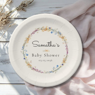Assiettes En Carton Little Wildflower Boho Dream - Baby Shower