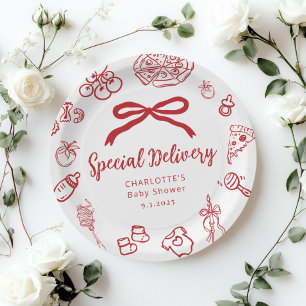 Assiettes En Carton Livraison spéciale italien capricieux noeud Baby S