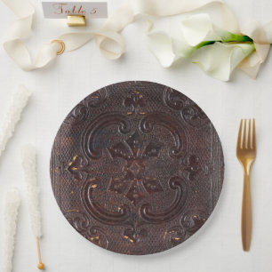 Assiettes En Carton Livre en cuir ancien déchu