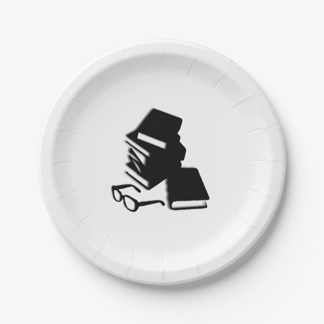 Assiettes En Carton Livres et lunettes (Devant)