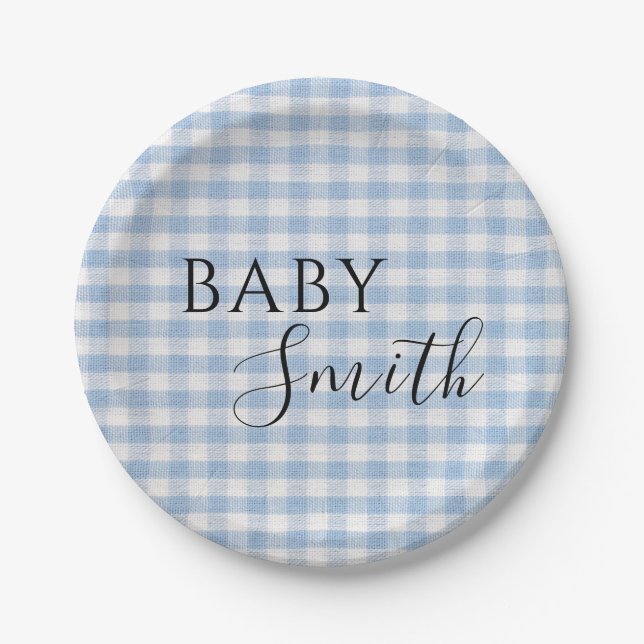 Assiettes En Carton Livres pour bébé Q Baby shower Barbecue Boy Blue (Devant)
